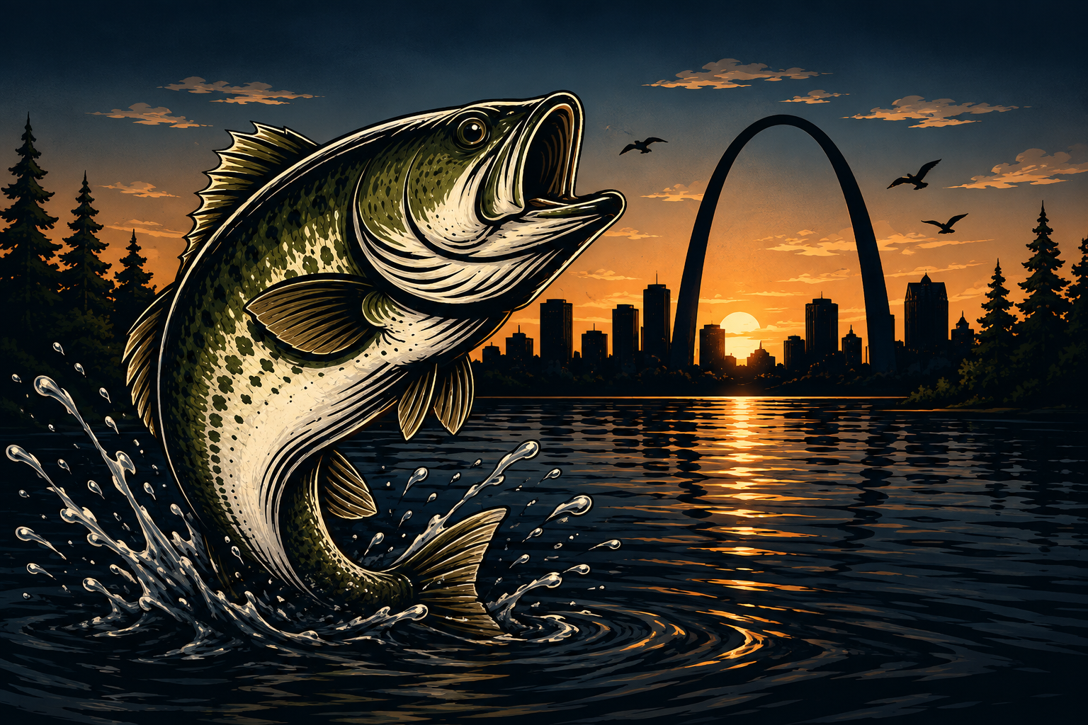 Fishing on a calm St. Louis-area lake